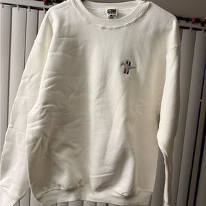 Vintage Ford Mustang Embroidered Crewneck White Medium